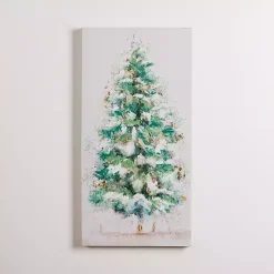 Christmas Art & Wall Decor>Kirklands Home Christmas Tree with Glitter Canvas Wall Plaque