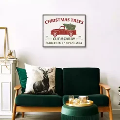 Christmas Art & Wall Decor>Kirklands Home Christmas Trees Truck Framed Canvas Print