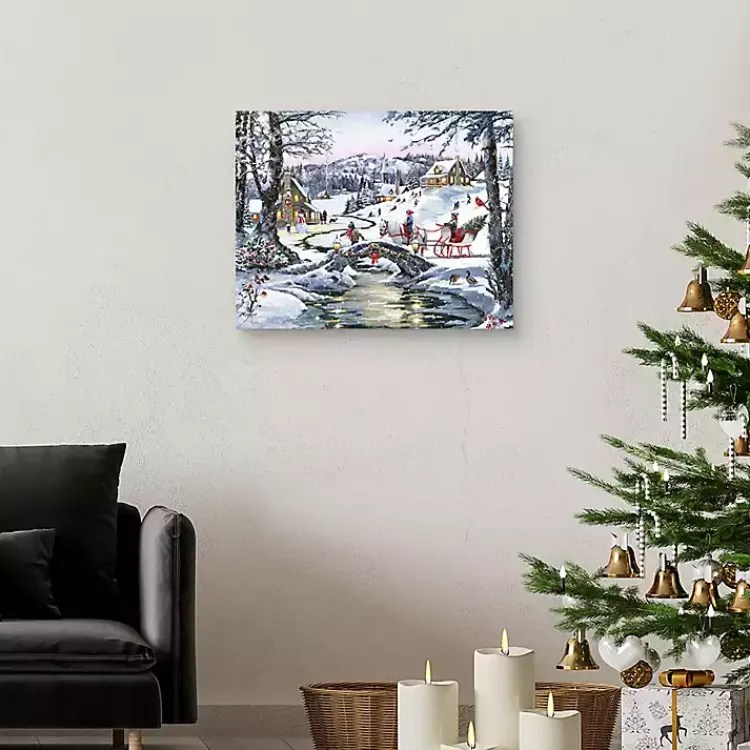 Christmas Art & Wall Decor>Kirklands Home Christmas Village Canvas Art Print