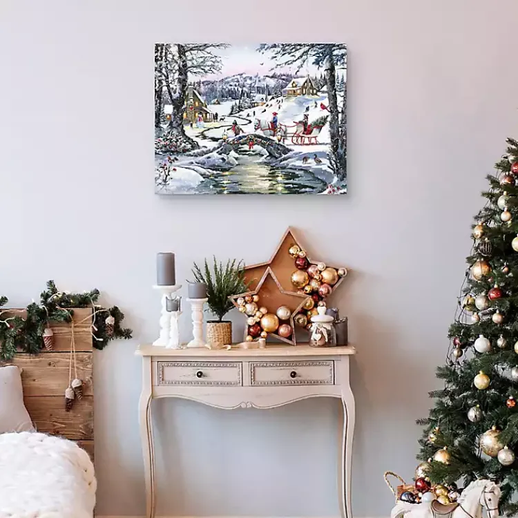 Christmas Art & Wall Decor>Kirklands Home Christmas Village Canvas Art Print