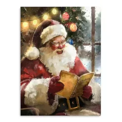 Christmas Art & Wall Decor>Kirklands Home Christmas Wishes Santa Canvas Art Print Multi