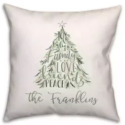 Christmas Pillows>Kirklands Home Christmas Word Personalized Indoor Outdoor Pillow White