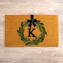 Kirklands Home Christmas Wreath Monogram K Doormat Best