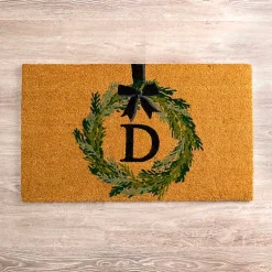 Kirklands Home Christmas Wreath Monogram D Doormat Outlet