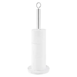 Kirklands Home Chrome and White Marble Toilet Paper Holder
