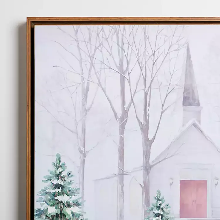 Christmas Art & Wall Decor>Kirklands Home Church Scene Snowy Forest Canvas Art Print