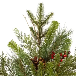 Christmas Wreaths>Kirklands Home Cibola Mixed Berry Teardrop Swag Green
