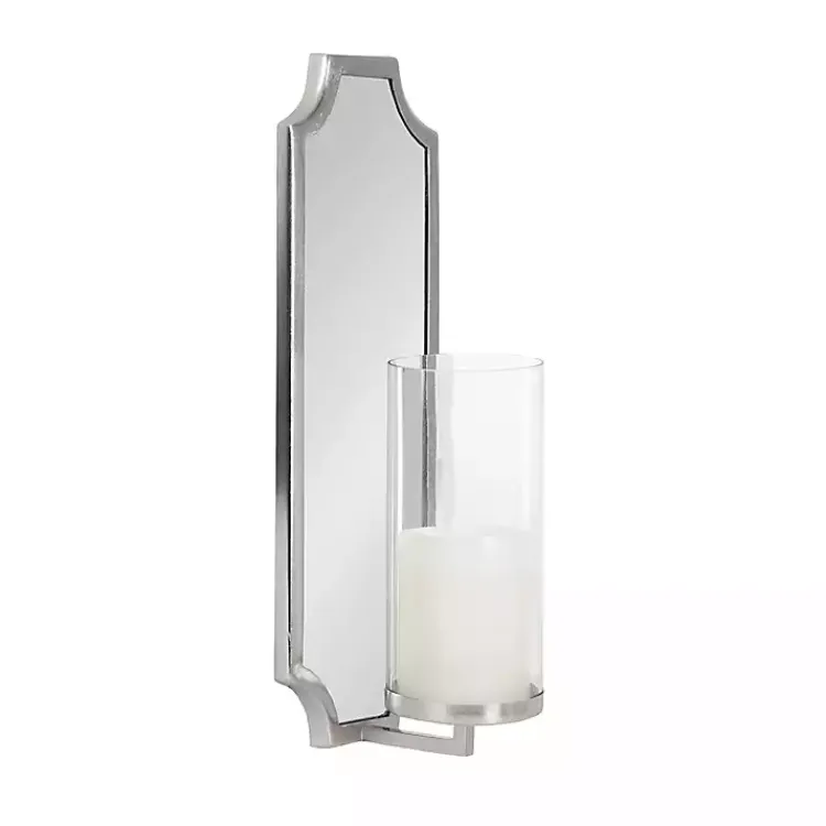 Sconces>Kirklands Home Ciel Mirrored Pillar Candle Sconce Silver