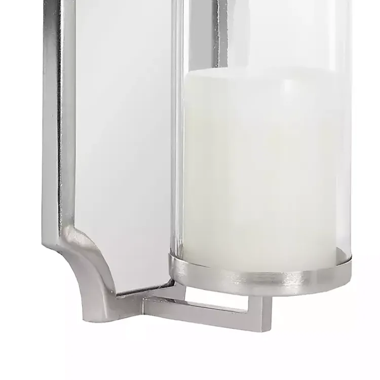 Sconces>Kirklands Home Ciel Mirrored Pillar Candle Sconce Silver