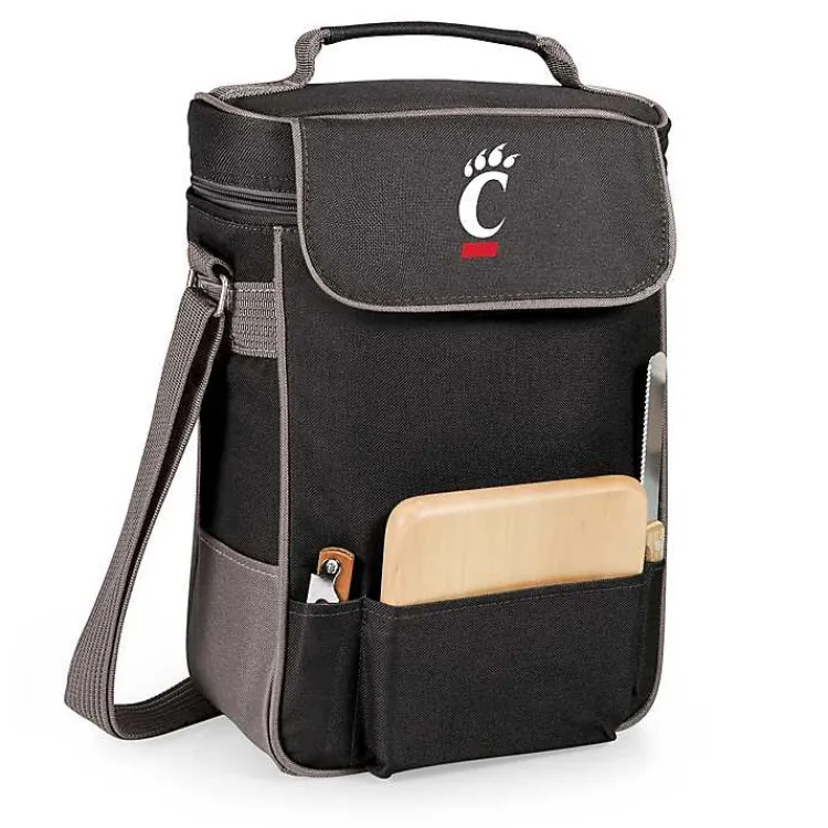 Kirklands Home Cincinnati Bearcats Wine & Cheese Tote Black New