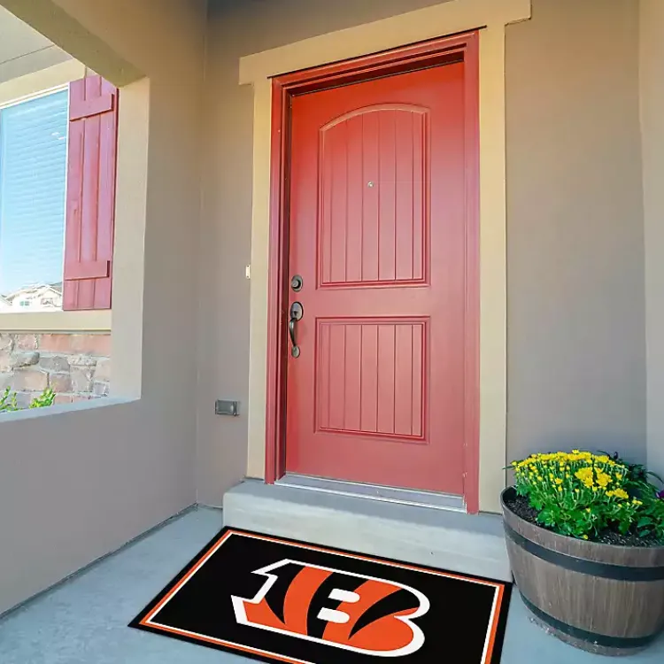 Kirklands Home Cincinnati Bengals Area Rug, 3x4 Black Outlet