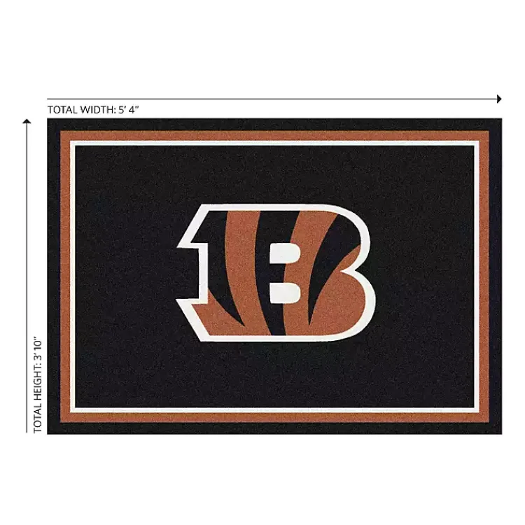 Kirklands Home Cincinnati Bengals Area Rug, 4x6 Black Sale