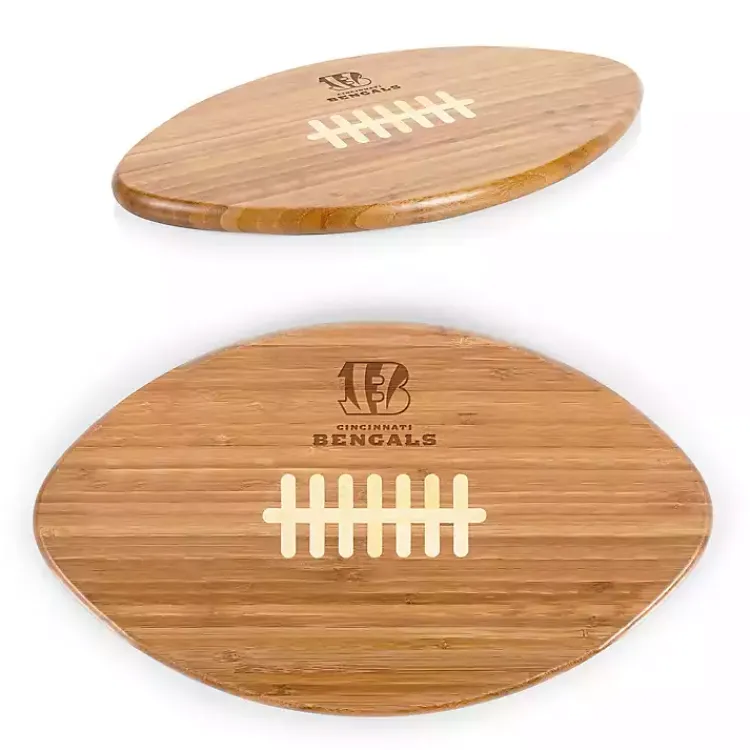 Kirklands Home Cincinnati Bengals Bamboo Football Cutting Board Tan