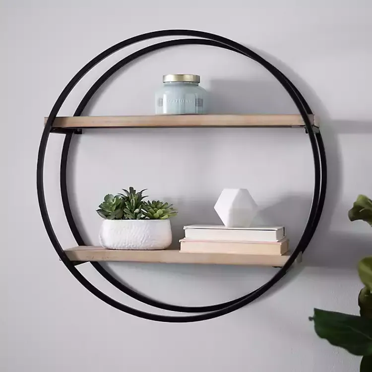 Kirklands Home Circle Double Wood Wall Shelf, 25 in. Sale