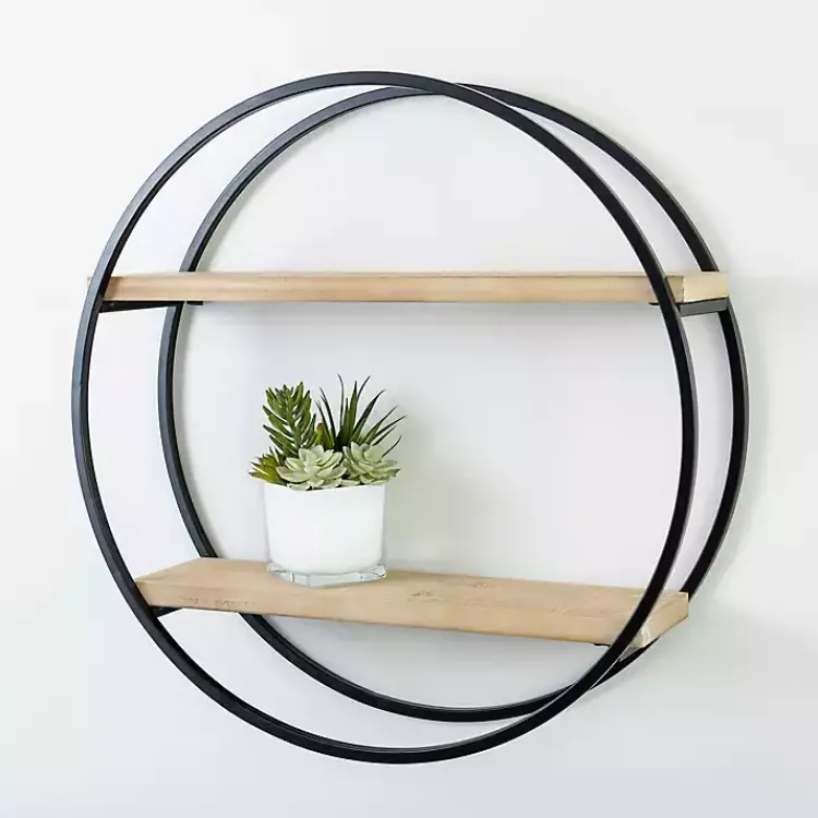 Kirklands Home Circle Double Wood Wall Shelf, 25 in. Sale