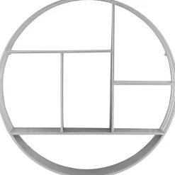 Kirklands Home Circular Open Sides Floating Shelf Silver New