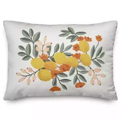 Kirklands Home Citrus Botanical Outdoor Lumbar Pillow Multi Hot