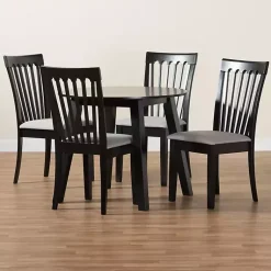 Kirklands Home Classic Black Round Wood 5-pc. Dining Set Gray Discount