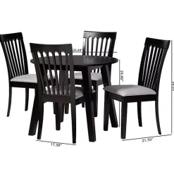 Kirklands Home Classic Black Round Wood 5-pc. Dining Set Gray Discount