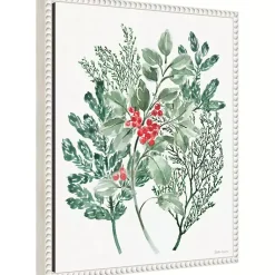 Christmas Art & Wall Decor>Kirklands Home Classic Holly Framed Canvas Art Print