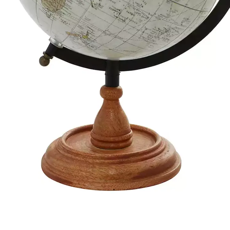 Statues & Figurines>Kirklands Home Classic Ivory Mango Wood Base Globe