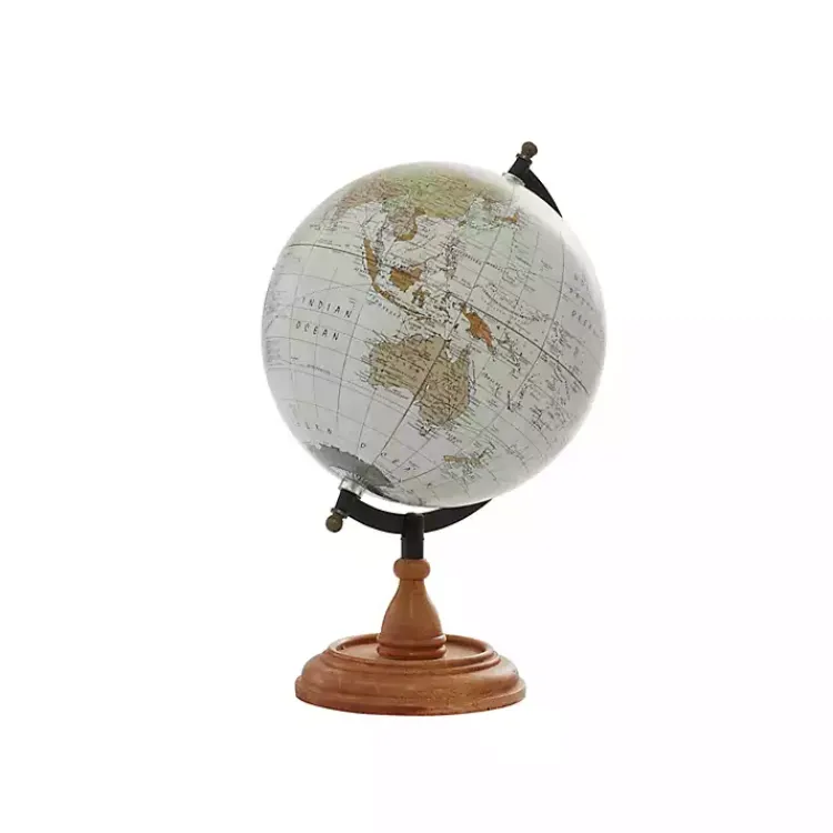 Statues & Figurines>Kirklands Home Classic Ivory Mango Wood Base Globe