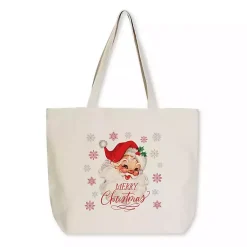 Christmas Decorations>Kirklands Home Classic Santa Canvas Tote Bag
