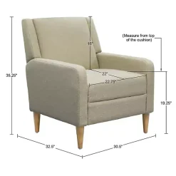 Kirklands Home Classic Upholstered Taupe Accent Chair Tan Hot