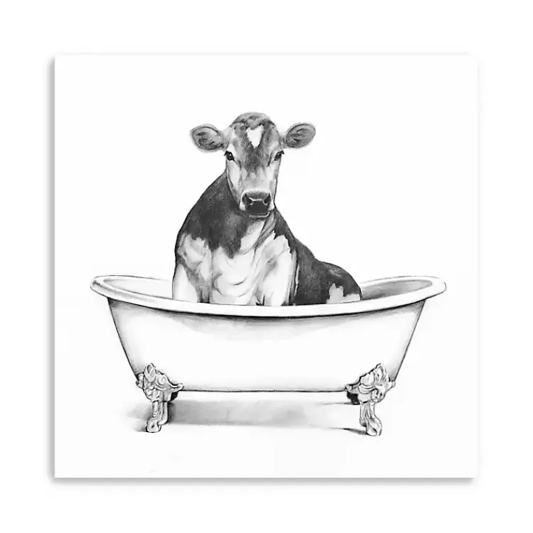 Kirklands Home Clawfoot Cow Canvas Art Print, 20x20 in.