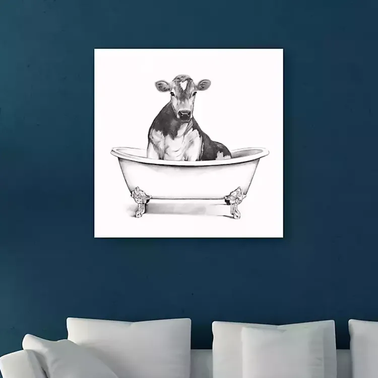 Kirklands Home Clawfoot Cow Canvas Art Print, 20x20 in.