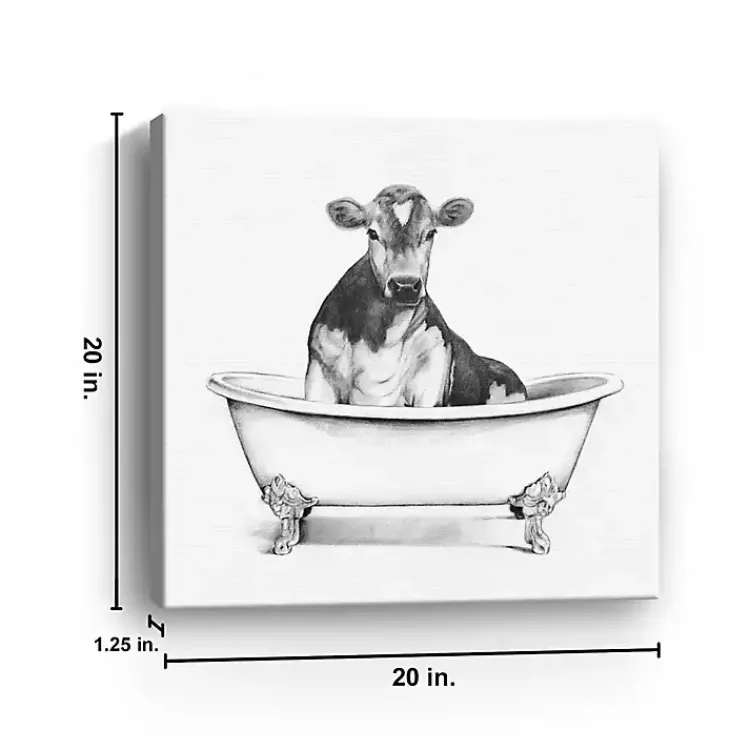 Kirklands Home Clawfoot Cow Canvas Art Print, 20x20 in.