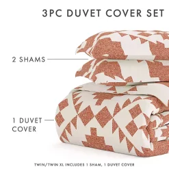 Kirklands Home Clay Adobe Diamond 2-pc. Twin Duvet Cover Set New
