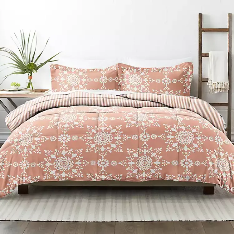 Kirklands Home Clay Daisy Medallion Queen 3-pc. Comforter Set Orange Sale