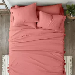 Kirklands Home Clay Solid 6-pc. King Sheet Set Orange Online