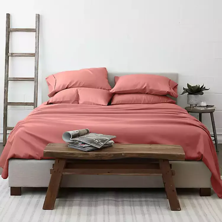 Kirklands Home Clay Solid 6-pc. Queen Sheet Set Orange Best
