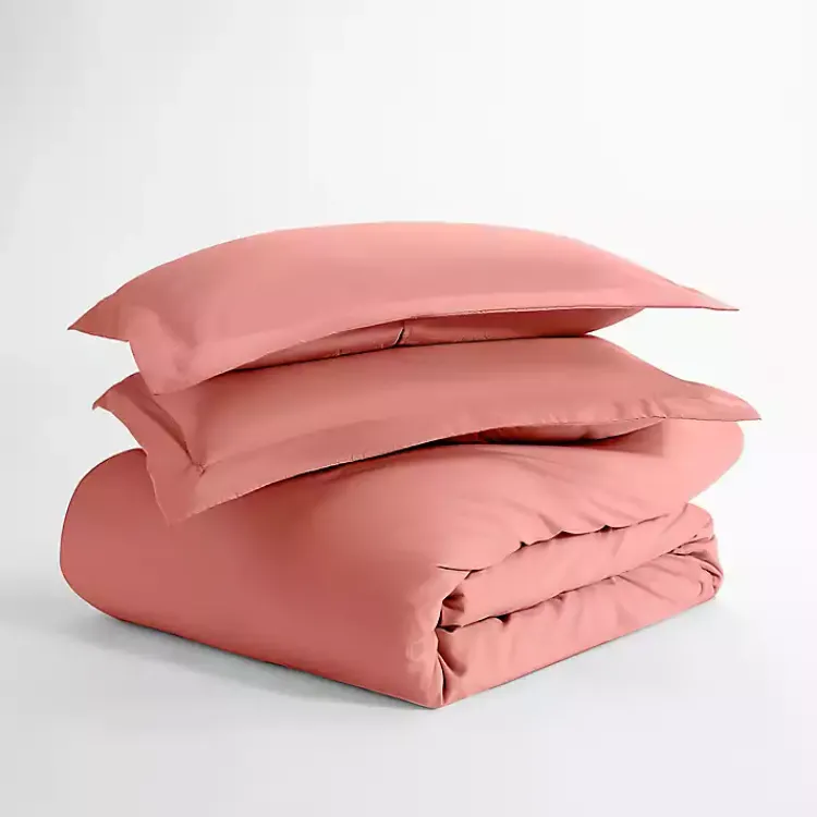 Kirklands Home Clay Solid 3-pc. Twin Duvet Cover Set Orange New