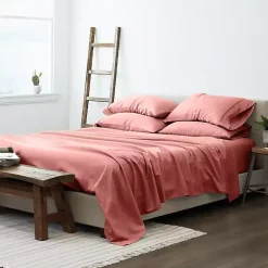 Kirklands Home Clay Solid 6-pc. Twin Sheet Set Orange Outlet