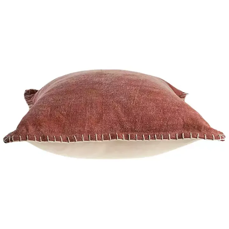 Pillows>Kirklands Home Clay Stitched Flange Velvet Throw Pillow Red