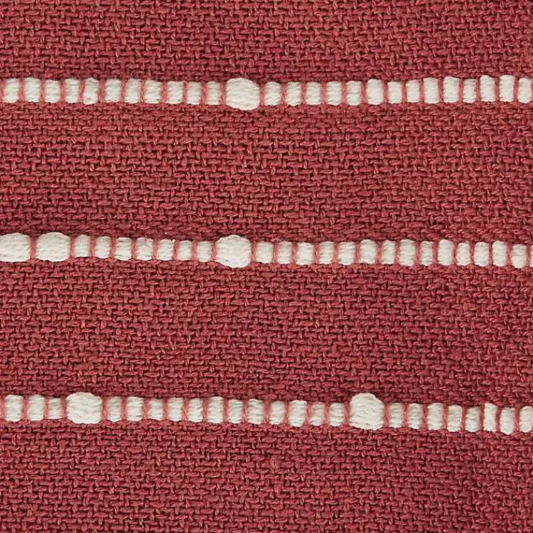 Blankets & Throws>Kirklands Home Clayoff Slub Stripe Decorative Throw Red