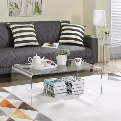 Kirklands Home Acrylic Curved Edge Coffee Table Clear New