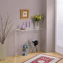 Kirklands Home Acrylic Curved Edge Console Table Clear Outlet
