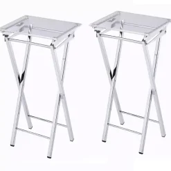 Kirklands Home Acrylic Folding TV Tray Tables, Set of 2 Clear Best