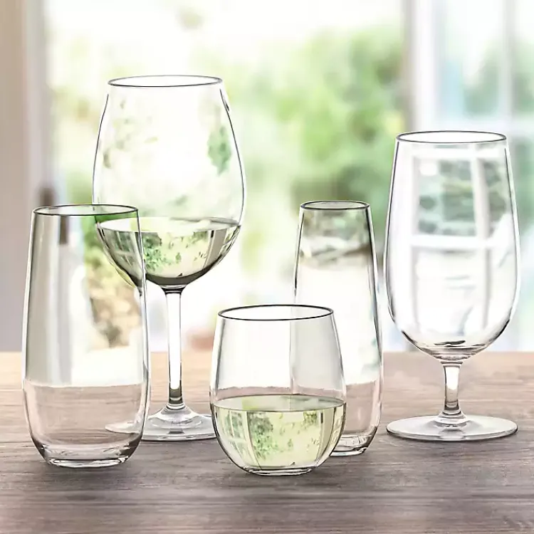 Kirklands Home Acrylic Stemless Wine Glasses, Set of 6 Clear Discount