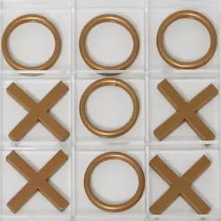 Decorative Accents>Kirklands Home Clear and Tic Tac Toe Board Gold