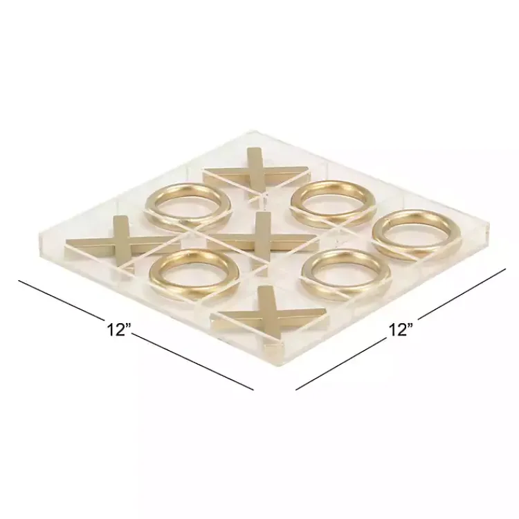 Decorative Accents>Kirklands Home Clear and Tic Tac Toe Board Gold