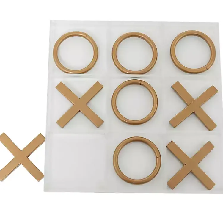 Decorative Accents>Kirklands Home Clear and Tic Tac Toe Board Gold