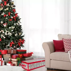 Seasonal Storage>Kirklands Home Clear and Red Zip 80-pc. Ornament Storage Box