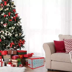 Seasonal Storage>Kirklands Home Clear and Red Zip 112-pc. Ornament Storage Box