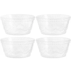 Kirklands Home Circa Hobnail Bowls, Set of 4 Clear New