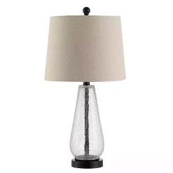 Kirklands Home Clear Crackle Glass Bronze Center Table Lamp Tan Best